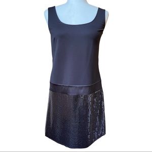 J. Crew Black Sequin Sleveless Mini Tank Dress, Size 0 XS